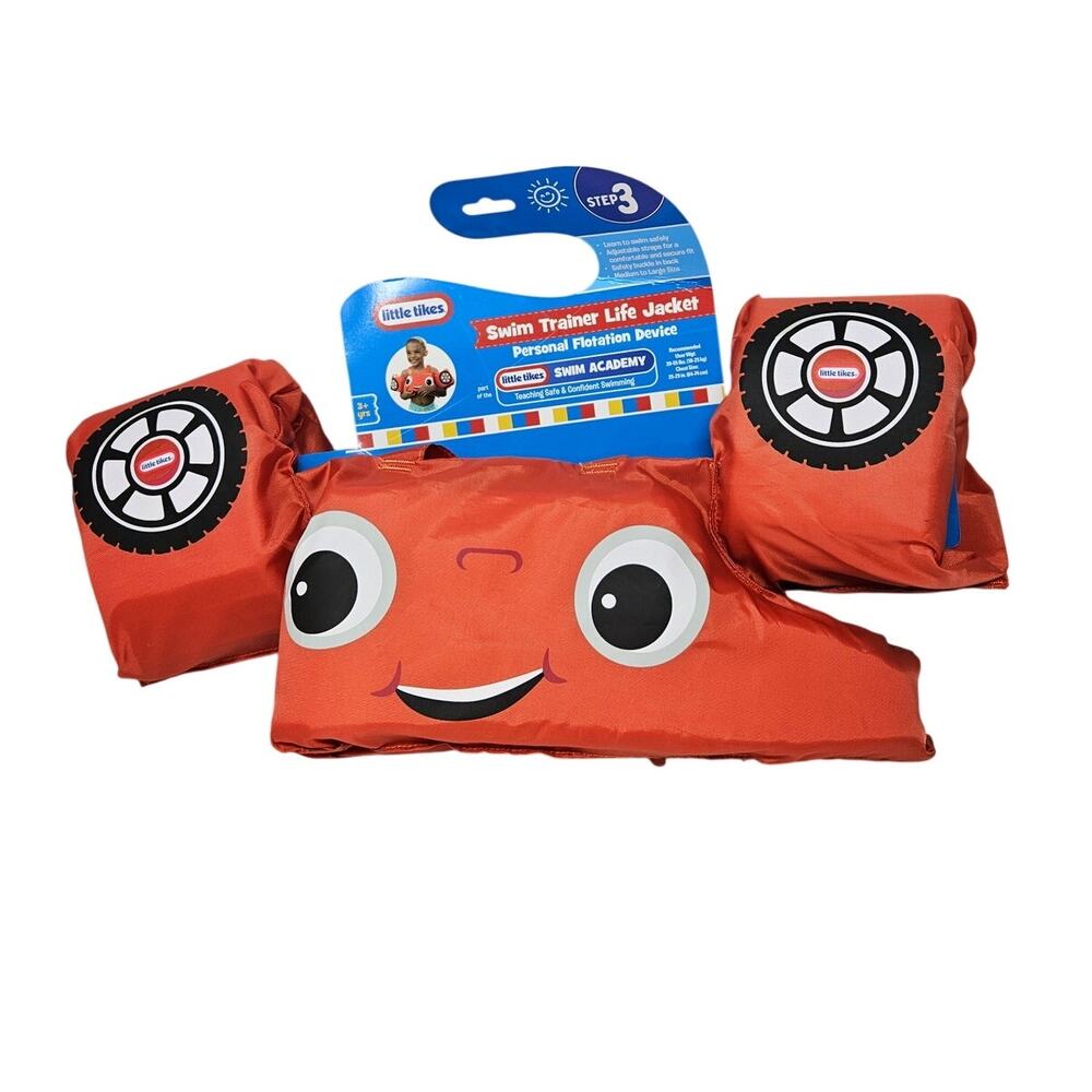 NEW PoolCandy Little Tikes Cozy Coupe Swim Trainer Life Jacket Red Pool Float
